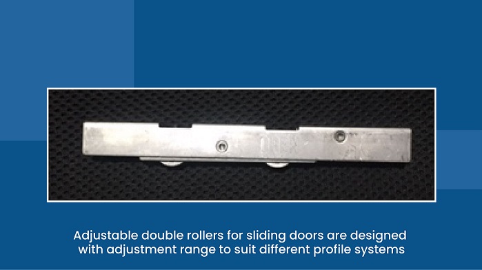 Adjustable double rollers for sliding doors 